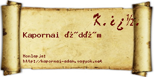 Kapornai Ádám névjegykártya